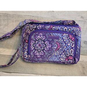 Vera Bradley Small Crossbody Bag Lilac Tapestry Purple Floral Adjustable Strap